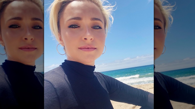 Hayden Panettiere at the beach