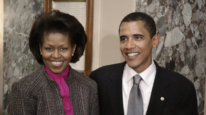 The Obamas during Senate swearing ceremony