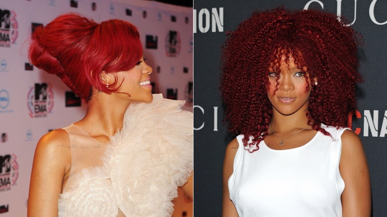 Rihanna with red hair