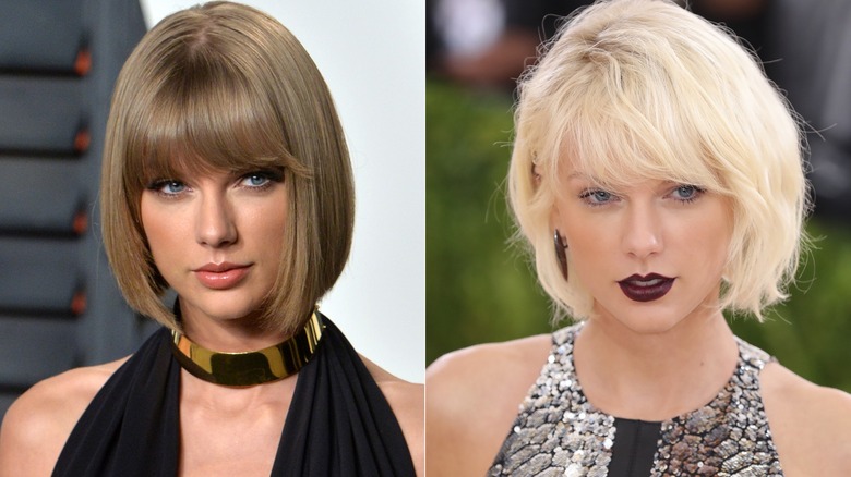 Taylor Swift bob haircut and bleached hair