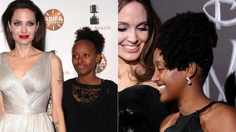 Zahara Jolie-Pitt with updo hairstyles.