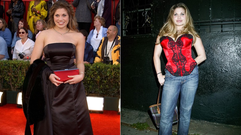 Danielle Fishel at red carpet events in 2003 and 2004.