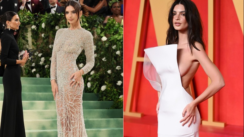 Emily Ratajkowski in sheer dress