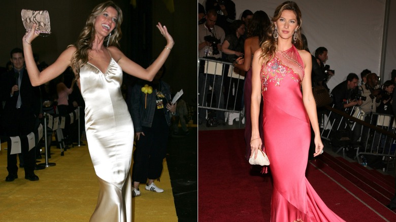 Gisele Bündchen at red carpet events in 2004 and 2006.