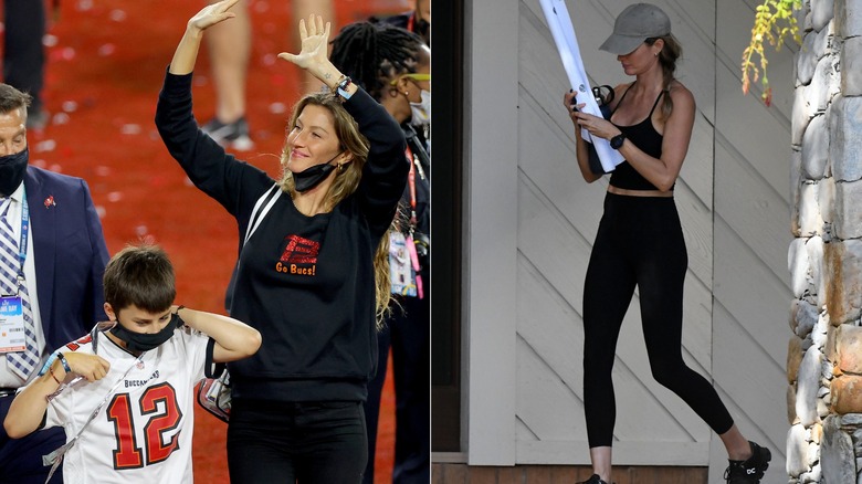 Gisele Bündchen's casual style in 2021 and 2022 showing her in black clothes