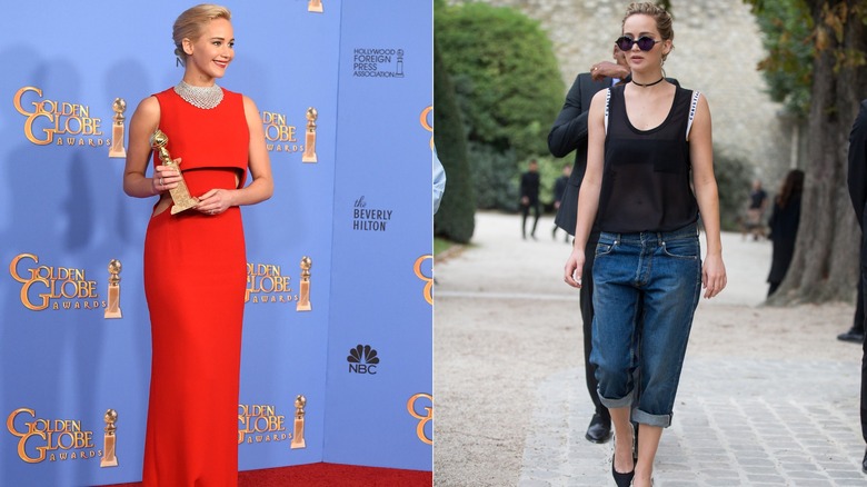 Jennifer Lawrence walking and standing