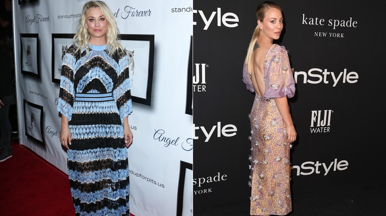 Kaley Cuoco wearing funky clothing