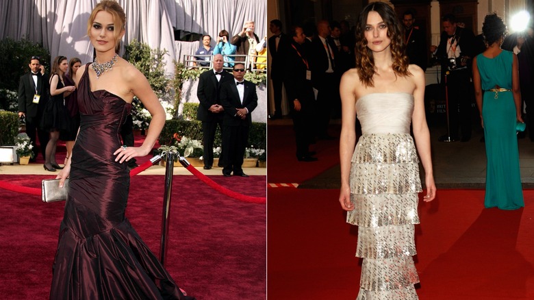 Keira Knightley at red carpet event sin 2006 and 2008.