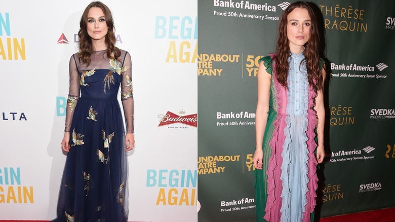 Keira Knightley at red carpet events in 2014 and 2015,