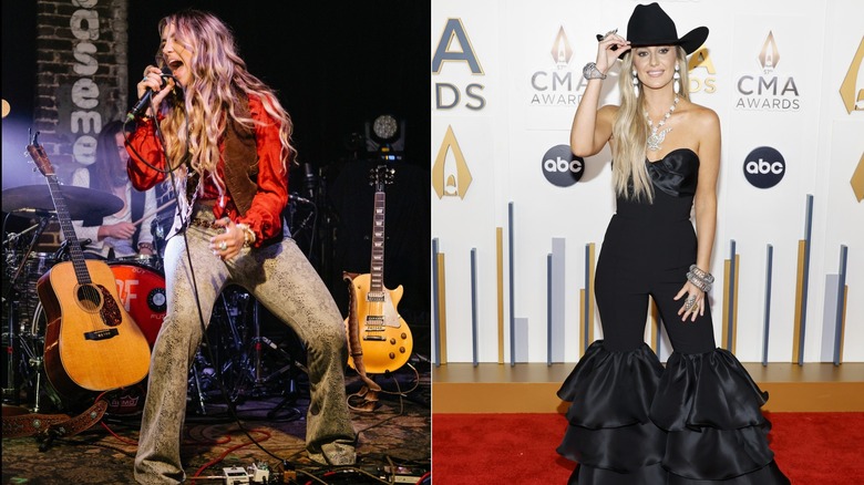 Lainey Wilson in 2020 and 2023