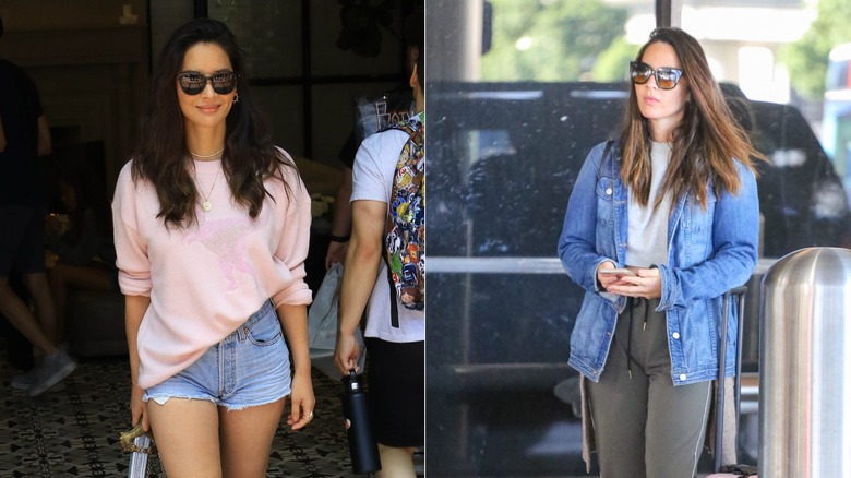 Olivia Munn walks down the street in casual wear