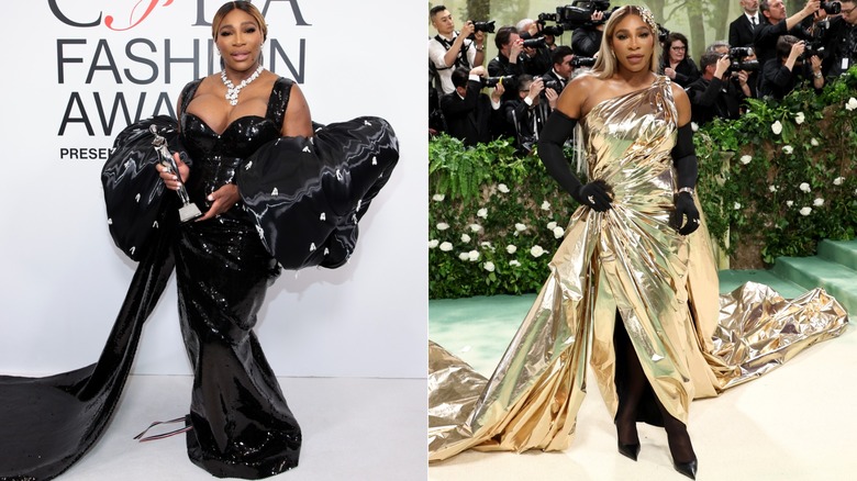 Serena William at red carpet events in 2023 and 2024.
