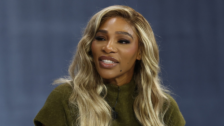 Serena Williams with blond highlights.