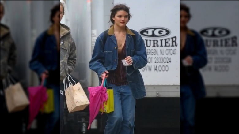 Suri Cruise in denim jacket