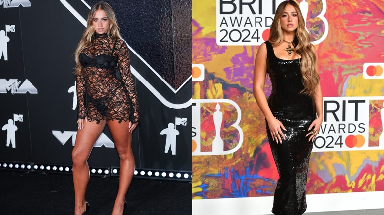 Tate McRae on red carpet events in 2024.