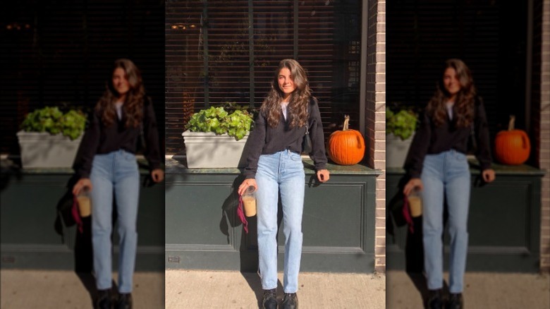 woman in stylish outfit 