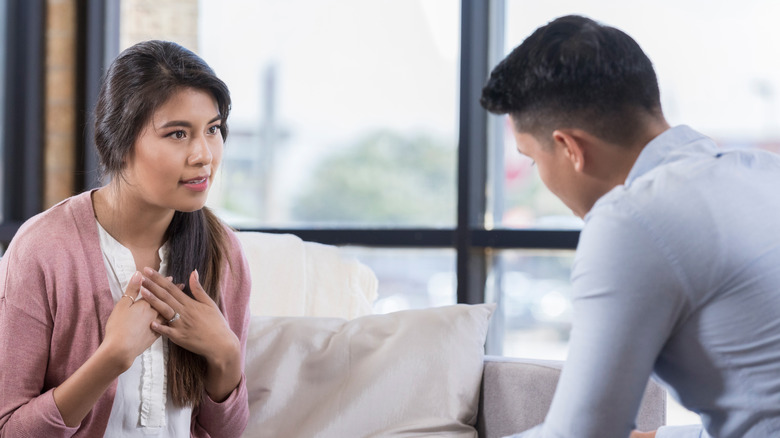 Couple having a serious conversation