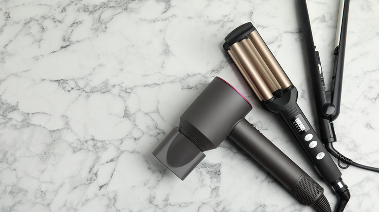 blow dryer, straightener, curler