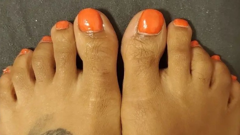 Burnt orange pedicure