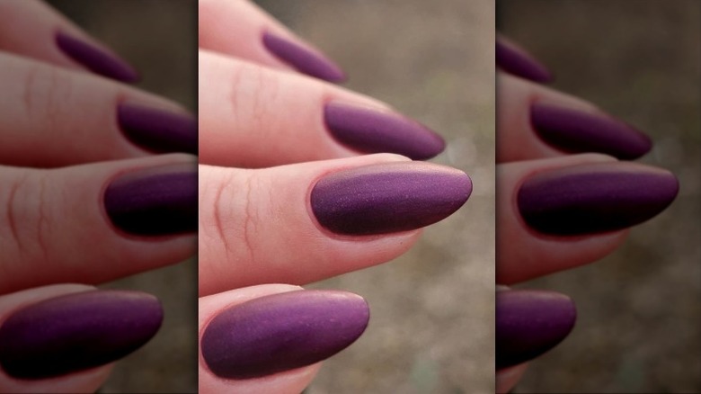 Matte purple nails
