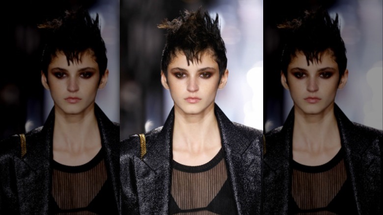 model with smoky eye