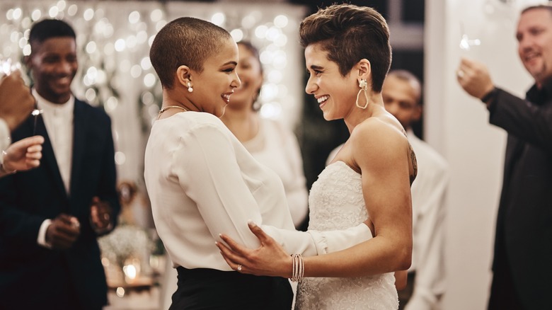 Couple dancing at their wedding 