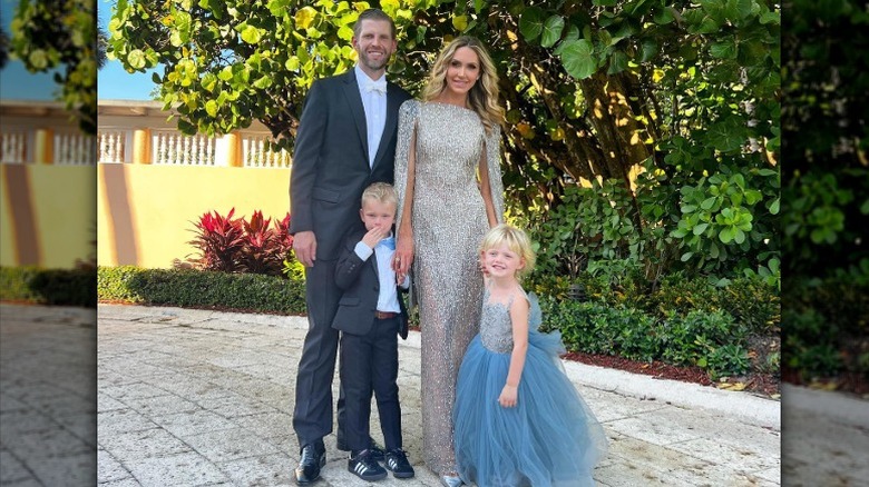 Lara Trump poses with husband Eric and two children ahead of Tiffany Trump's wedding