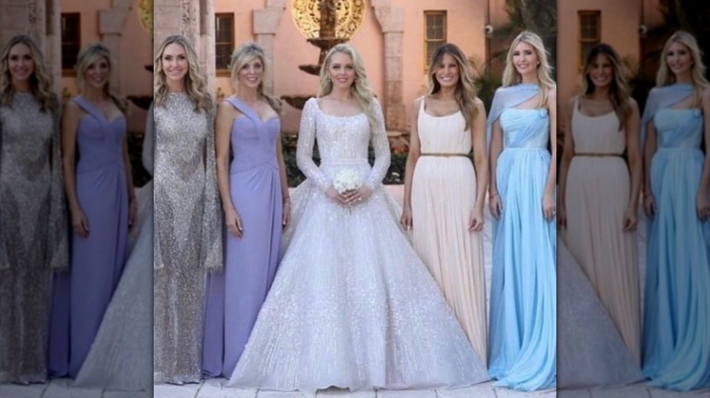 Marla Maples, Tiffany Trump, Melania Trump, and Ivanka Trump at Tiffany's wedding