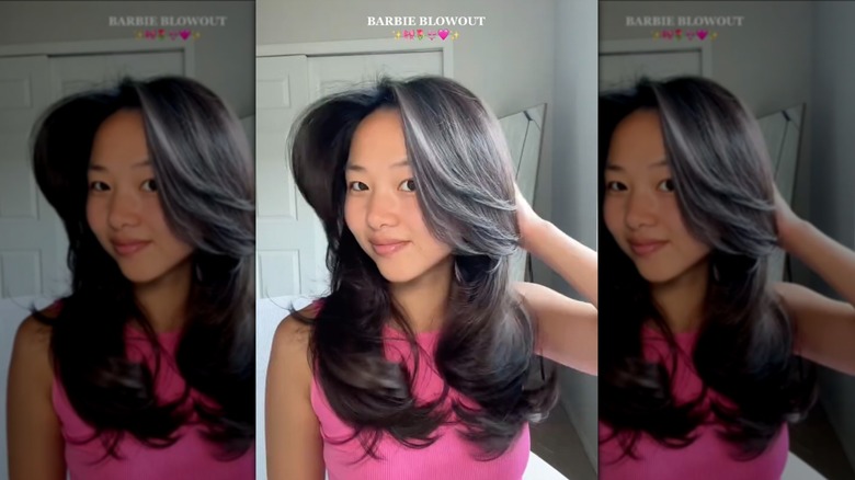 woman with Barbie blowout