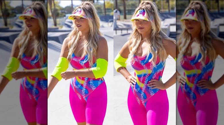 woman in 80s Barbie costume