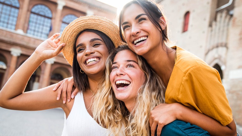group of smiling friends