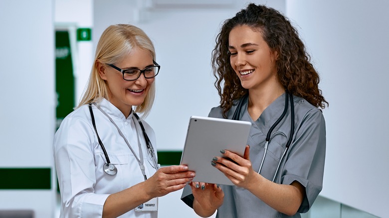 medical professionals chatting