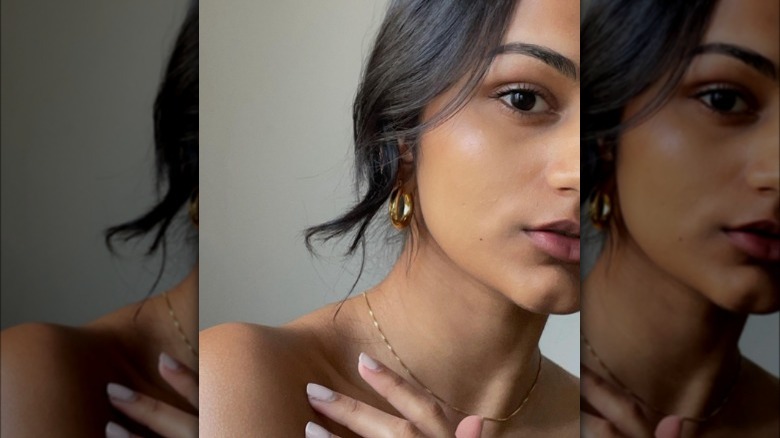 woman with natural makeup