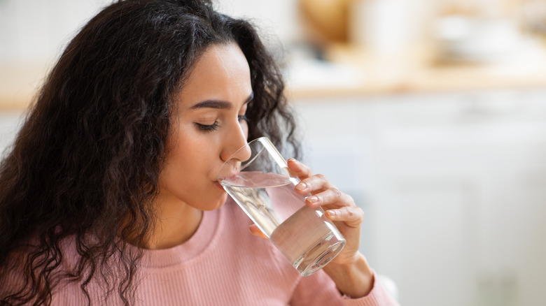 Woman drinking water