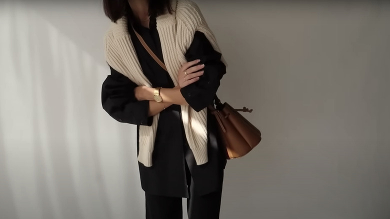 black outfit with sweater