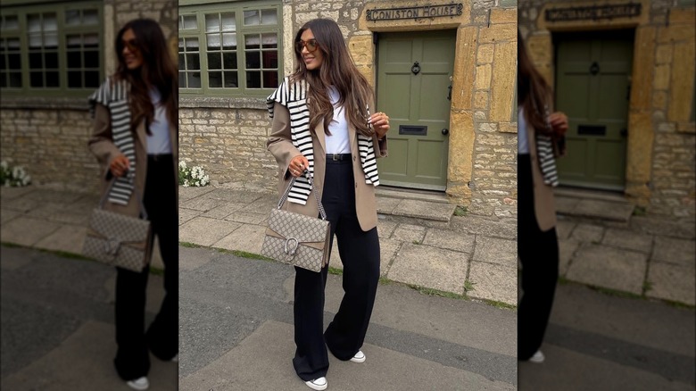 girl wearing layered outfit