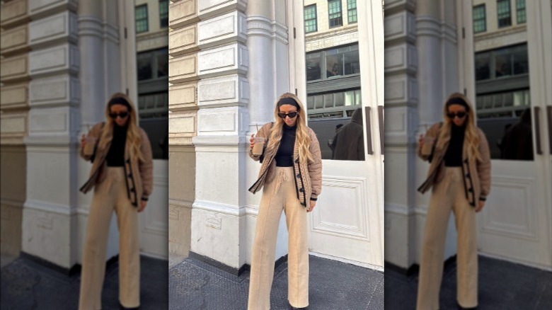 girl wearing a cozy outfit