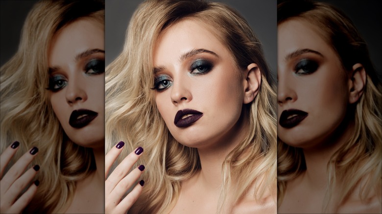 woman with dark makeup