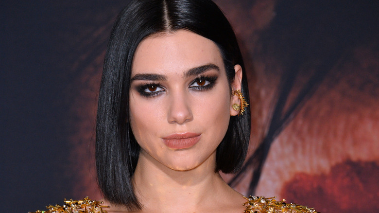 Dua Lipa with black hair