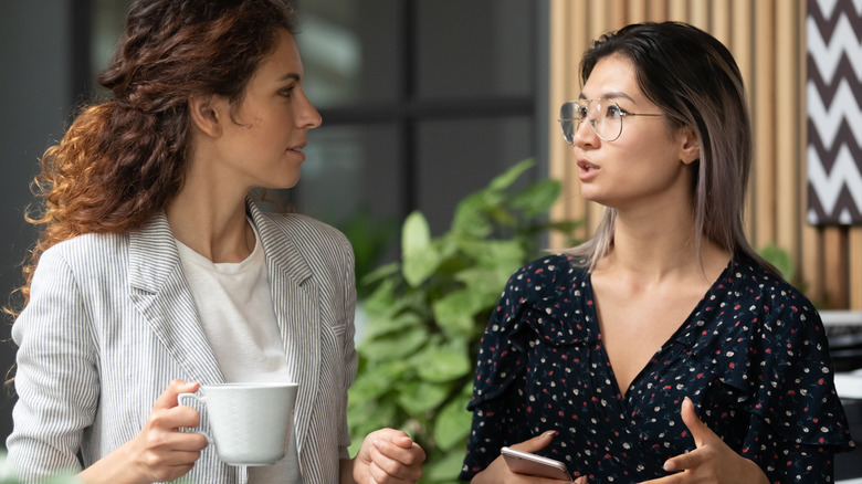 two colleagues talking
