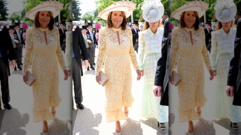 Carole Middleton arrives at the Royal Ascot 2025 in yellow