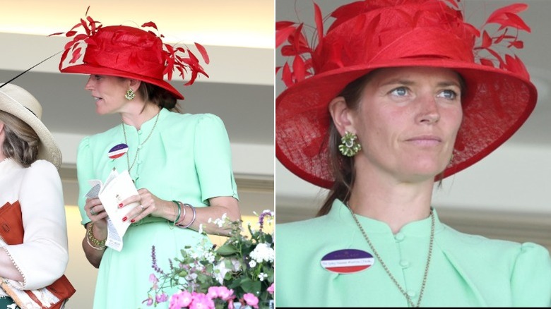 Lady Joanna Morton Mark watches the races and chats at Royal Ascot