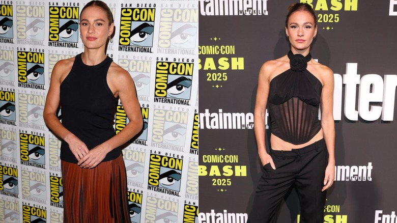 Sophie Skelton poses for photos at San Diego Comic-Con 2025