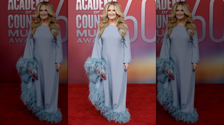 Lee Ann Womack at the 2025 ACM Awards in an icy-blue dress