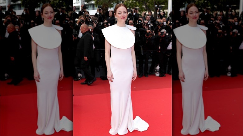 Emma Stone attended the premiere of her film in Cannes in a white dress