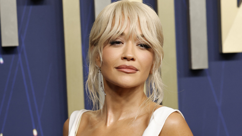 Rita Ora has her photo taken at the Emmy red carpet