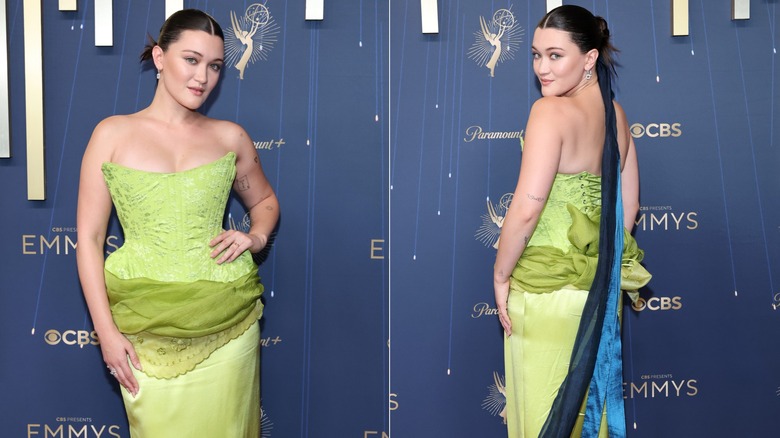 Isa Briones poses for photos at the Emmys