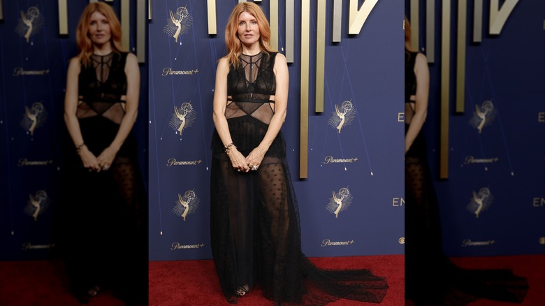 Sharon Horgan poses while walking the Emmys red carpet