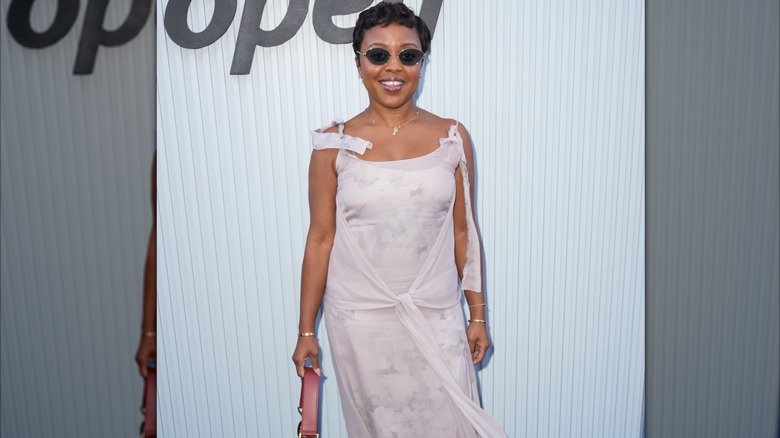 Quinta Brunson wearing a low effort sheer gown at the 2025 US Open
