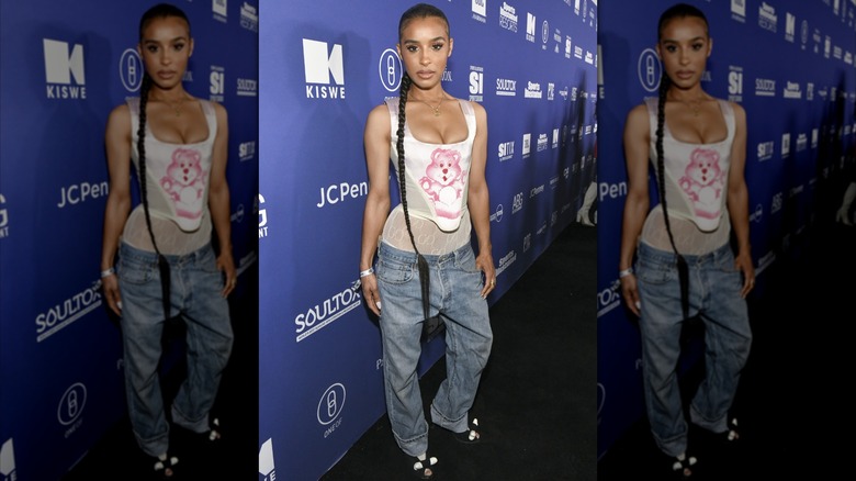 Melody Thornton at a 2022 Super Bowl party